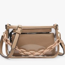 Jessica Clear Duo Crossbody Strap Chain Strap Taupe - £38.92 GBP