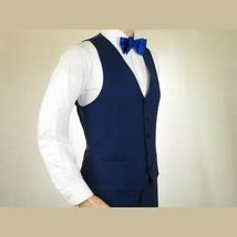 Men's Light Wool Statement Tuxedo Vested Formal Wedding Stage Suit Alberto Blue image 9