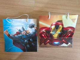 RARE Marvel Super Heores Thor &amp; Iron Man Two Shopping Paper Bags Size 25... - £27.19 GBP