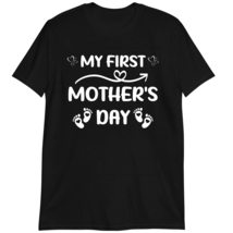 Announcement Pregnant T-Shirt, Women Shirt, My First Mother&#39;s Day Tshirt Dark He - £15.59 GBP+