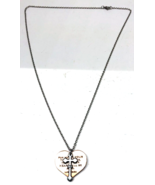 Luke 12:34 Heart with Cross Jesus Necklace - $149.65 MXN