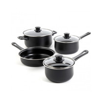 Gibson Home Chef Du Jour 7 Piece Carbon Steel Nonstick Cookware Set in Black - $77.49