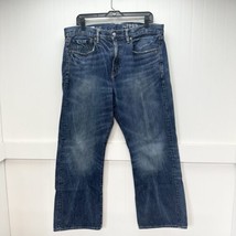 Gap 1969 Jeans Mens 35x30 Blue Loose Baggy Denim Medium Wash 100% Cotton - $24.99