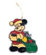 Vintage Disney Mickey Mouse Suncatcher Christmas Ornament Santa Claus 1980s - $177.06 MXN