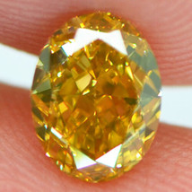 Loose Oval Shape Diamond Fancy Orange Yellow 1.01 Carat VS2 Certified Enhanced - £1,146.88 GBP