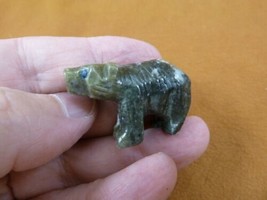 (Y-BEA-103) little Bear cub Green Serpentine GEMSTONE carving stone PERU... - £10.31 GBP