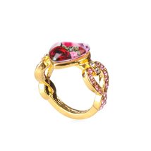 Exquisite Heart-shaped Luxury Bridal Jewelry Love Red Rose Finger Ring R... - £7.81 GBP