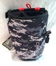 New Krieg Climbing Chalk Bag Drawstring Closure Black Gray Camouflage Cl... - $24.65