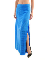 WILDFOX Womens Skirt Diamond Foulard Wolf Slit Blue Size S - £38.83 GBP