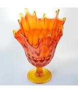 Murano Glass Vase Mid-Century-Orange - $716.95 CAD