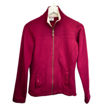 Columbia Womens Fleece Jacket Burgundy Size XS Full Zip Snap Pockets Out... - $24.86