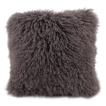A&amp;B Home Mongolian Lamb Fur Pillow, Feather Fill - £133.49 GBP