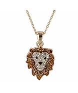 Crystal Kingdom Lion Head Pendant Necklace 15-17&quot; Chain in Jewelry Box G... - £13.93 GBP