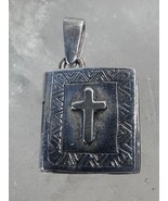 Book Locket charm cross pendant ring sterling silver women girls - $64.99 CAD