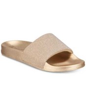 allbrand365 designer Womens Shimmer Metallic Slide Slippers Color Gold S... - £50.63 GBP