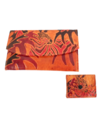 Vintage Leather African Safari Clutch Purse + Wallet Zebra - Hand Made - $619.16 MXN