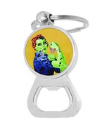 Zombie Rosie the Riviter Bottle Opener Keychain - Metal Beer Bar Tool Ke... - $197.20 MXN