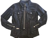 Harley Davidson Black Denim Jacket Women’s XS Zip Up Embroidered NWT - £62.26 GBP