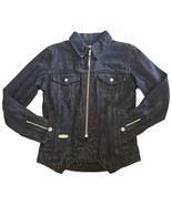 Harley Davidson Black Denim Jacket Women’s XS Zip Up Embroidered NWT - $108.61 CAD