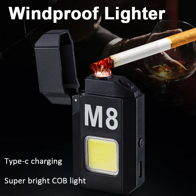 Portable Rechargeable Electronic Lighter Outdoor Windproof Work Light Mi... - $15.42