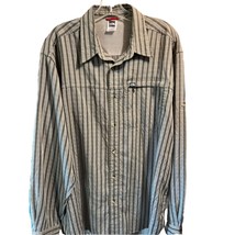 The North Face Men’s Shirt L Gray Striped Button Down Long Sleeve Pocket... - $19.80