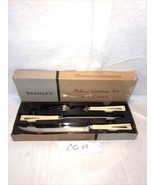 Vtg. Stanley Exclusive Design Deluxe Carving Set in Plastic Block &amp; Orig... - £11.78 GBP