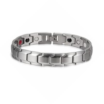 Magnetic Bracelet Male Benefits Energy Gold Chain Steel Magnetic Bracelet Therap - £26.85 GBP