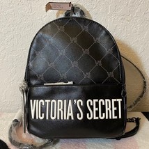 Victoria’s Secret Black White Monogram Small City Backpack Bag - £39.31 GBP