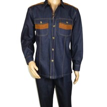 Men's Stacy Adams Two Piece Matching Walking Set Leisure Suit 1528 Denim image 7