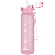 Water Bottles, 32 Oz (Straw Lid) Motivational Water Bottle With Time Mar... - £12.76 GBP