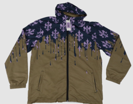 New Daylight Curfew Dripped Windbreaker Jacket Size XXXL Brown Fleur De Lis - £36.38 GBP