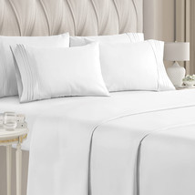 CGK Unlimited Deep Pocket Sheets - 6 Piece Bed Sheet Set - Cal King, White - £35.59 GBP