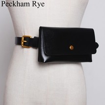 Leather Women&#39;s Waist Bag 2022 Vintage Fanny Pa for Women Fashionable Waist Belt - £22.91 GBP