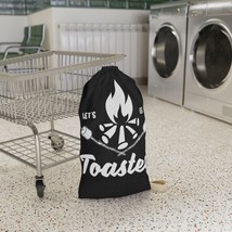 Custom Woven Campfire &#39;Let&#39;s Get Toasted&#39; Laundry Bag with Shoulder Strap - £25.52 GBP+