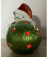 Large Cat on Lit Green Ball of Yarn Christmas Ornament - $14.95