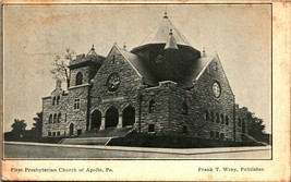 Presbyterian Church Apollo Pennsylvania PA 1900s UDB Postcard Frank Wray Pub UNP - £11.07 GBP