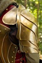 Medieval Pair Pauldrons Knight Warrior Shoulder Brass Paint Armor-
show origi... - £92.45 GBP