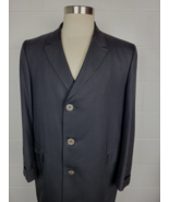 Vintage 1950s Barry Walt Mens Black Overcoat Top Coat 44? (48&quot; Chest) - £30.96 GBP