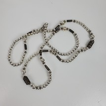 Vintage Estate CASUAL CAREER Gray &amp; Silver Tone Chain Necklace 35&quot; - $26.18