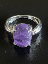 Purple Amethyst S925 Sterling Silver Woman Ring Size 8 Jewelry  - £11.87 GBP