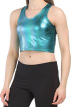 Pheel Iridescent Metallic Foil Sports Bra Crop Top NWT Carbon38 Bandier ... - €17,16 EUR