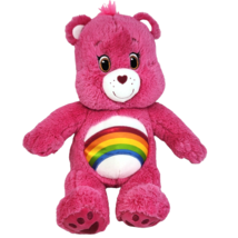 BUILD A BEAR CARE BEARS PINK CHEER RAINBOW BABW STUFFED ANIMAL PLUSH TOY - £36.63 GBP