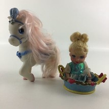 Disney Cinderella Petite Princess Carriage Lot White Pony Pet Mini Doll Basket - £19.69 GBP