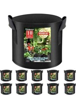 10pc 5 Gal Fabric Plant Grow Bags w/ Handle for Garden &amp; Greenhouse Heavy Duty - £7.90 GBP