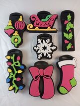 Chunky Foam Stamps, Lot Of 5, Bow, Stocking, Sleigh, Lights, Holly, Orna... - $13.00