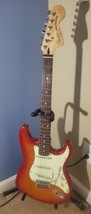 2004 Fender Squire Standard Stratocaster Electric Guitar Cherry Sunburst - £153.29 GBP