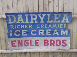 Vintage Dairylea Ice Cream Engle Bros. Tin Embossed Cut Sign - $272.25