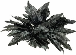 4 Pack Black Artificial Boston Fern Plants,14&quot; Tropical, Floral Home Decor - £16.77 GBP