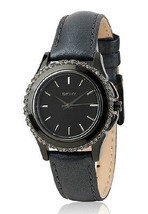DKNY Brooklyn  Black Leather Crystal Chronograph  Watch NY8704 NWT + BOX - £78.30 GBP
