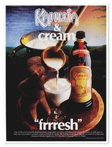 Print Ad Kahlua &amp; Cream Frrresh Coffee Liqueur Vintage 1982 Advertisement - $9.70